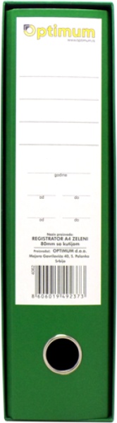 Registrator a4 normal zelen 10/1 ( 4062 )