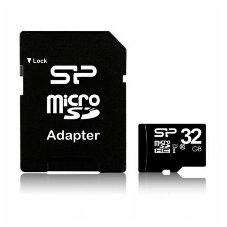 Silicon Power 32GB microSD, SDHC Class 10 w/SD Adapter ( SP032GBSTH010V10SP )