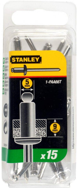 Stanley aluminijumske nitne 4,7x9,5 mm - 15kom ( 1-PAA66T )