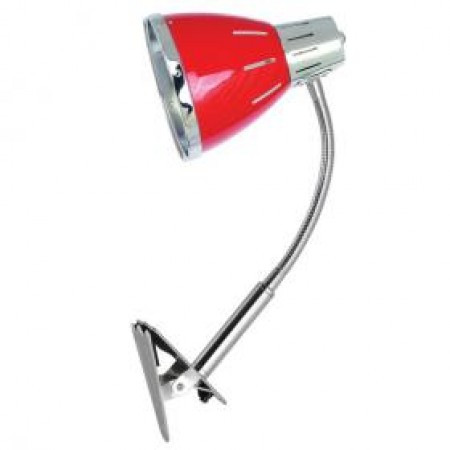 Stona lampa sa štipaljkom, e27 kablu, metalik, crvena ( EL7958 crvena )