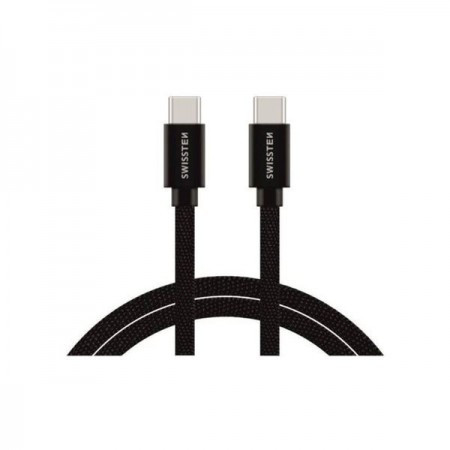 Swissten USB Data cable type C na type C Textile 1.2m (Crna) - Img 1