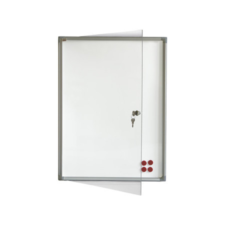 Tabla oglasna 2x3 bela magnetna,sa vratima i ključem GS46 6xA4 73X68 ( B759 )