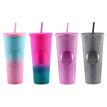 Takk style trend čaša sa cevčicom plastična 710ml miks ( 705504 )