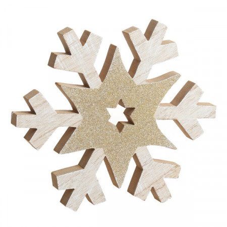 Tinker, novogodišnja dekoracija, drvena, pahulja, 20cm ( 751643 ) - Img 1