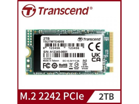 Transcend 2TB, M.2 2242, PCIe Gen3x4, NVMe ( TS2TMTE400S )