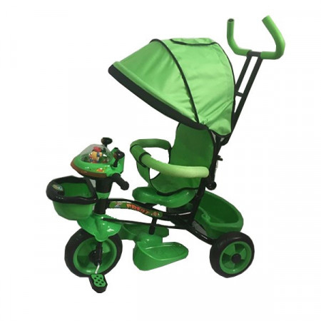 Tricikl 403 za decu sa tendom i mekanim sedištem - zeleni - Img 1