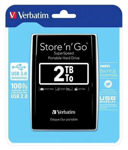 Verbatim 2TB Store 'n' Go 2.5" USB3.0 prenosni HDD crni ( EHV53177 )