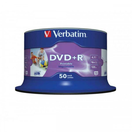 Verbatim 43651 DVD+R PRINTABLE 4.7GB 16X ( 556P5+/Z ) - Img 1