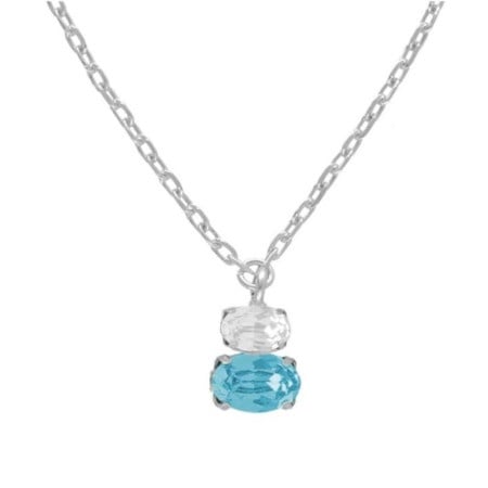 Victoria cruz gemma aquamarine ogrlica sa swarovski kristalima ( a4512-10hg )