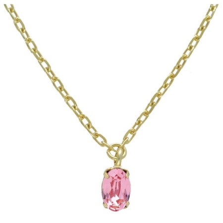 Victoria cruz gemma pink gold ogrlica sa swarovski kristalima ( a4514-26dg )