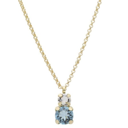 Victoria cruz jasmine aquamarine gold ogrlica sa swarovski kristalima ( a3752-10dg )