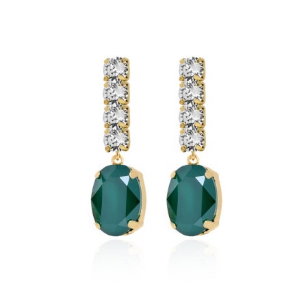 Victoria cruz miah gold royal green mindjuše sa swarovski zelenim kristalom ( a3616-77dt )-1