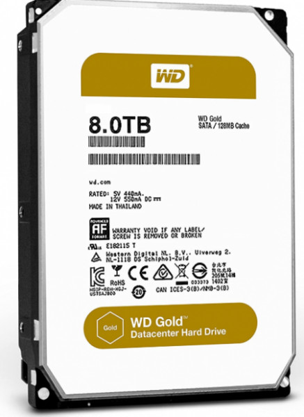 WD HDD WD 8TB WD8004FRYZ 3.5 7200 256M 24x7 gold