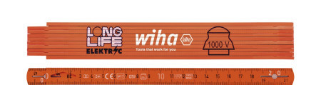 Wiha VDE izolovani sklopivi metar long life®, 2 m metrički, 10 segmenata, narandžasta ( W 42068 )