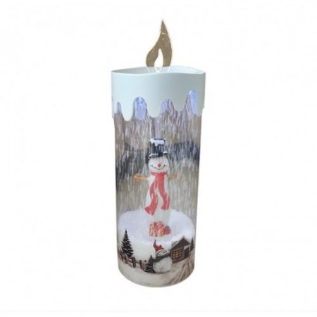Winter, novogodišnja dekoracija, sveća, sneško belić, 53cm ( 740439 )