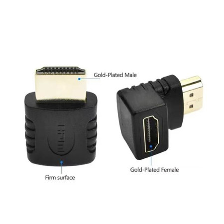 XWave HDMI 270 degree right angle adapter gold plated high speed HDMI male to female connector ( Adapter HDMI 270 Degree Right Angle )