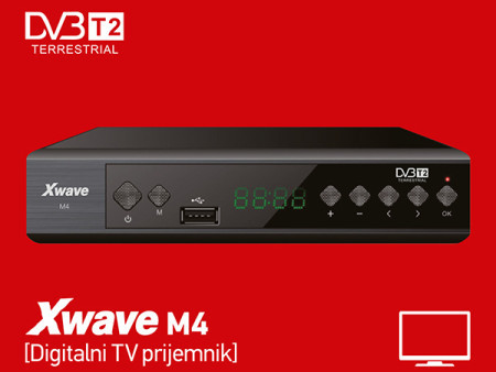 Xwave M4 DVB DVB-T2 Set Top Box,LED displey, scart,HDMI,USB, media player