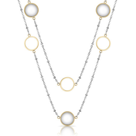 Ženska freelook srebrna zlatna ogrlica od hirurškog Čelika ( frj.3.6016.2 )