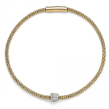Ženska oliver weber closer crystal zlatna ogrlica sa belim swarovski kristalnim priveskom ( 12154g ) - Img 1