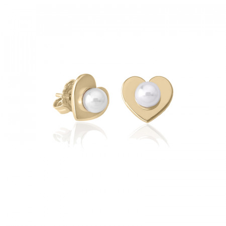 Ženske majorica pearl heart bele biserne gold srebrna mindjuše 5 mm ( 16393.01.1 000.010.1 )