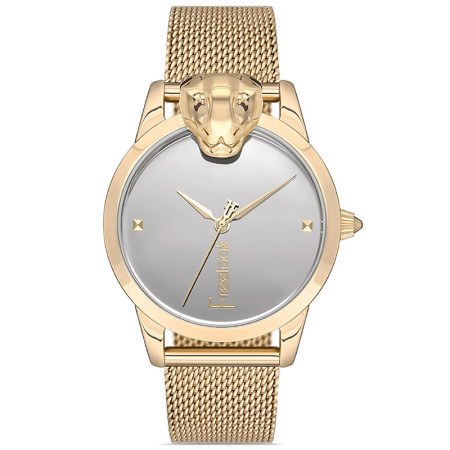 Ženski freelook belle beli zlatni elegantni ručni sat sa zlatnim pancir kaišem ( fl.1.10189.5 )