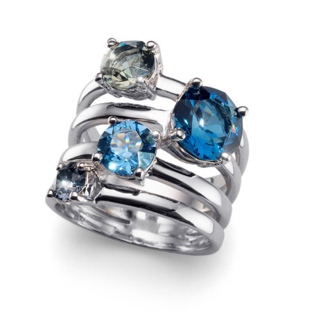 Ženski oliver weber duo blue prsten sa swarovski plavim kristalom 57 mm ( 41122l.blu )