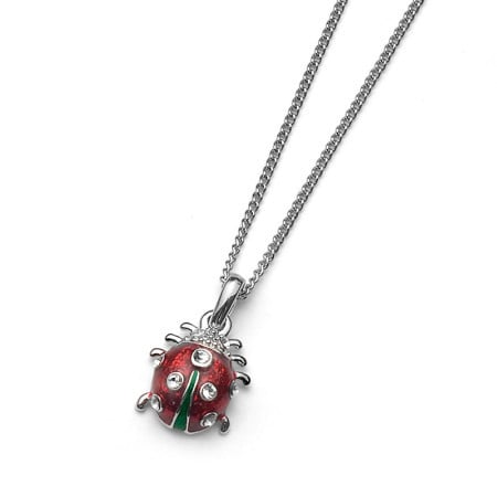 Ženski oliver weber ladybug mini crystal lančić sa swarovski crvenim kristalnim priveskom ( 11182 )
