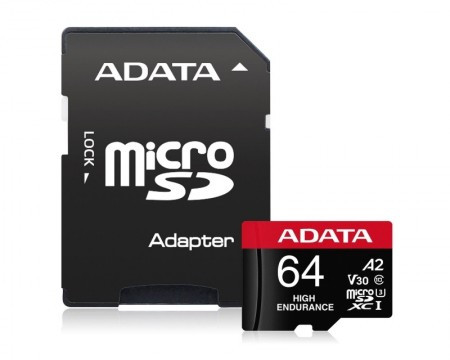A-Data UHS-I U3 MicroSDXC 64GB V30S class 10 + adapter AUSDX64GUI3V30SHA2-RA1 - Img 1