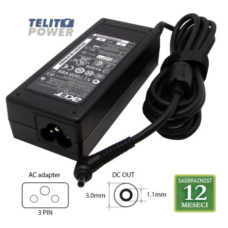 Acer 19V-3.42A ( 3.0 * 1.1 ) ADP-65JH DB 65W laptop adapter ( 3068 ) - Img 1