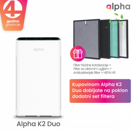 Alpha K2 Duo prečišćivač vazduha+poklon set filtera