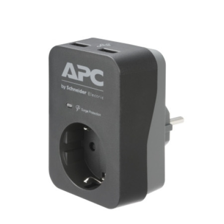 APC PME1WU2B-GR essential SurgeArrest, 1 schuko + 2 USB - Img 1