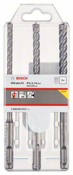 Bosch 3-delni set hamer burgija SDS plus-5X 6 8 10 mm ( 2608833912 ) - Img 1