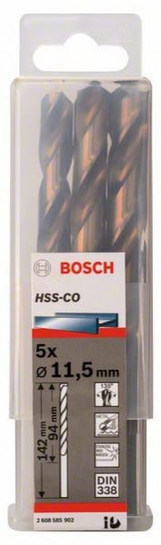 Bosch burgija za metal HSS-Co, DIN 338 11,5 x 94 x 142 mm, 1 komad ( 2608585902. )