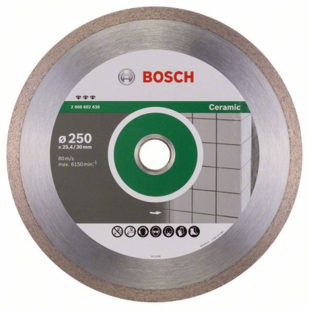 Bosch dijamantska rezna ploča best for ceramic 250 x 30/25,40 x 2,4 x 10 mm ( 2608602638 ) - Img 1