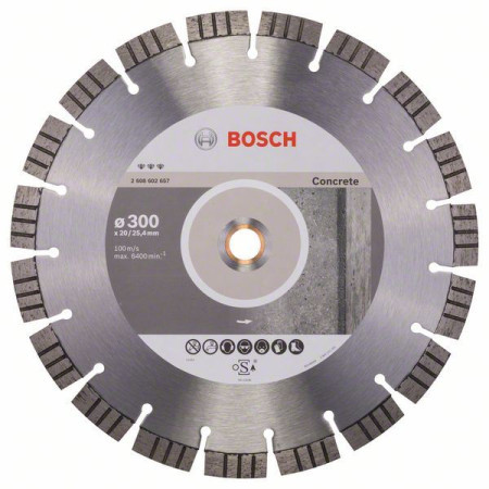 Bosch dijamantska rezna ploča best for concrete 300 x 20,00+25,40 x 2,8 x 15 mm ( 2608602657 )
