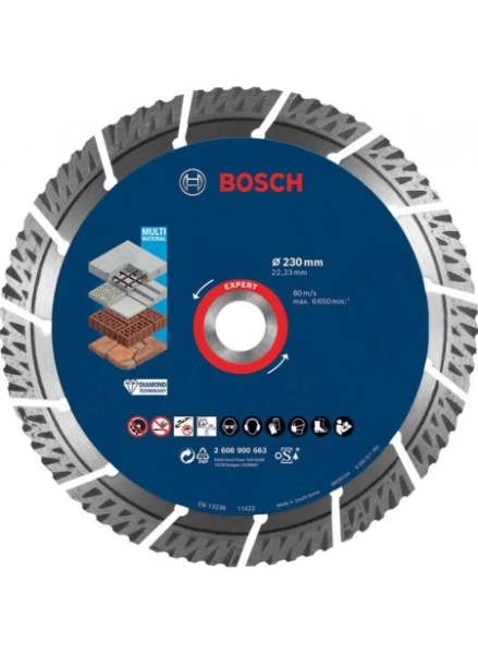 Bosch EXPERT MultiMaterial dijamantska rezna ploča 230 x 22, 23 x 2, 4 x 15 mm ( 2608900663 )