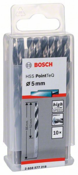 Bosch HSS spiralna burgija PointTeQ 5,0 mm ( 2608577218 ) - Img 1