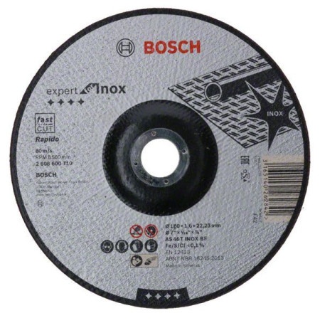 Bosch Rezna ploča ispupčena Expert for Inox - Rapido Bosch 2608600710, AS 46 T INOX BF, 180 mm, 1,6 mm ( 2608600710 )