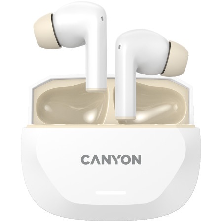 Canyon headset hexagon 7 tws Wireless Charge White Beige ( CNS-TWS7WB )