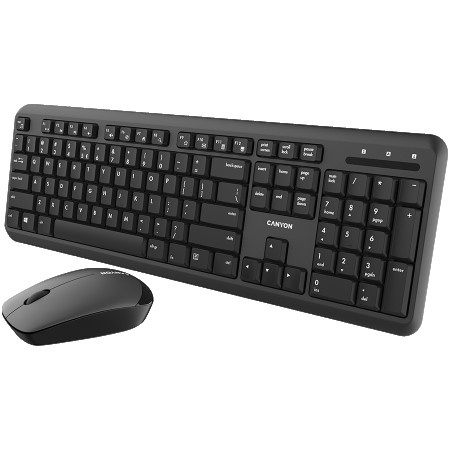 Canyon Set-W20 UK/US Keyboard+Mouse Velvet Wireless Black ( CNS-HSETW02 ) -1