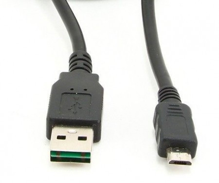 CC-mUSB2D-1M Gembird Double-sided USB 2.0 AM to Micro-USB cable, black, 1 m - Img 1