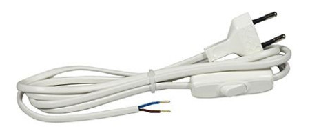 Commel prikljucni kabl za rasvetu sa sklopkom, beli, 2m h03vvh2-f 2x0,75 ( c0112 ) - Img 1