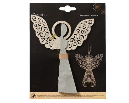 Dekordom novogodišnja dekoracija - hanging paper angel 20cm 709260 - grey - kmg ( 043386 )