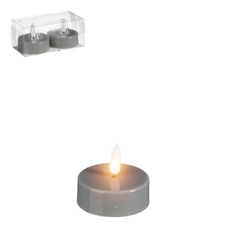 Dekordom novogodišnja dekoracija - led candle set 2pcs 1145634 - grey - edl ( 041439 )