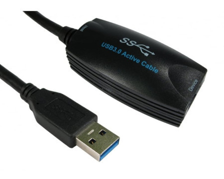 E-Green kabl sa pojačivačem 3.0 USB A (M) - USB A (F) 5m crni - Img 1