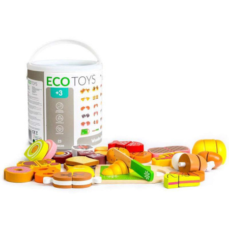 Eco toys drvene namirnice za seckanje 23 dela ( TL87115[065593] )