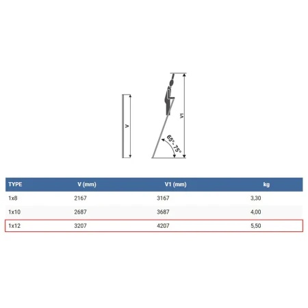 Elkop jednodelne aluminijumske merdevine 1x12 - 3,2m ( 1560 )