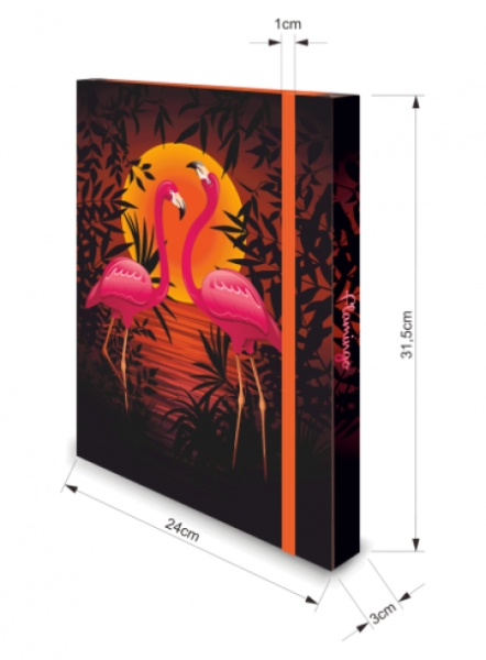 Fascikla sa gumom a4 3d box flamingo op* ( 21493 )