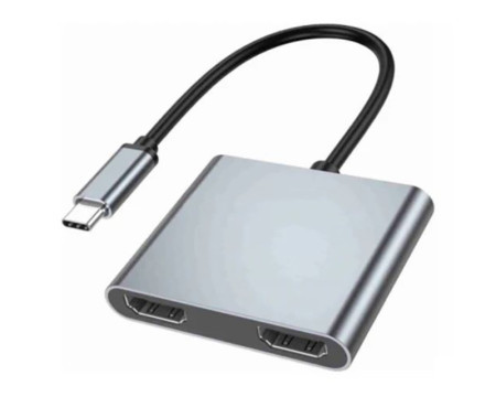 Fast asia Adapter-konvertor TIP C na 2xHDMI 4K+USB 3.0+TIP C