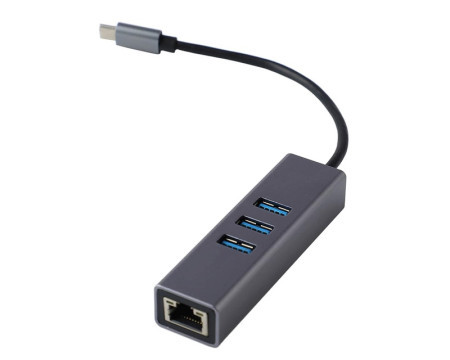 FastAsia adapter-konvertor tipC na 3xUSB 3.0+RJ45 meta